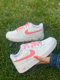 Coloured Swoosh Custom Air Force 1 (pink) - CustomSneakersGB