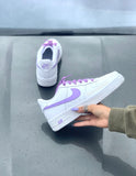 Coloured Swoosh Custom Nike Air Force 1 (lilac) - CustomSneakersGB