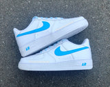 Coloured Swoosh Custom Air Force 1 Junior (Pastel Blue) - CustomSneakersGB