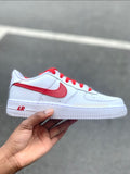 Coloured Swoosh Custom Air Force 1 (Red) - CustomSneakersGB