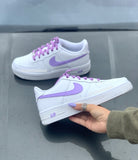 Coloured Swoosh Custom Nike Air Force 1 (lilac) - CustomSneakersGB