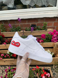 Comme De Garcons Custom Air Force Junior (Red) - CustomSneakersGB