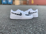 Louis Vuitton Custom Air Force 1 Junior (White LV/Black) - CustomSneakersGB