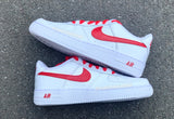 Coloured Swoosh Custom Air Force 1 (Red) - CustomSneakersGB
