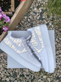 Dior Reflective Custom Air Force 1 (with reflective lace) - CustomSneakersGB