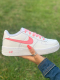 Coloured swoosh Custom Nike Air Force 1 Junior (pink) - CustomSneakersGB