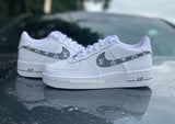 Louis Vuitton Custom Air Force 1 Junior  (Grey/White LV) - CustomSneakersGB