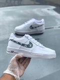 Louis Vuitton Custom Air Force 1 Junior  (Grey/White LV) - CustomSneakersGB