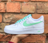Coloured Swoosh Custom Nike Air Force 1 (Mint Green) - CustomSneakersGB