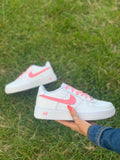 Coloured Swoosh Custom Air Force 1 (pink) - CustomSneakersGB