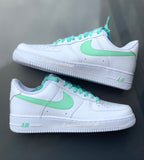 Coloured Swoosh Custom Nike Air Force 1 (Mint Green) - CustomSneakersGB
