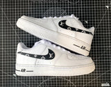 Louis Vuitton Inspired Custom (Black/White LV) - CustomSneakersGB